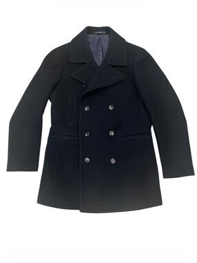 Suitsupply Navy Satin-Lined Peacoat Size 40R